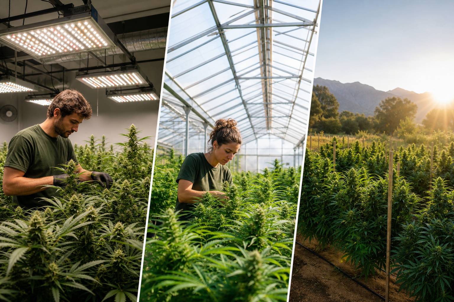 Qué significa indoor, greenhouse y outdoor en cannabis